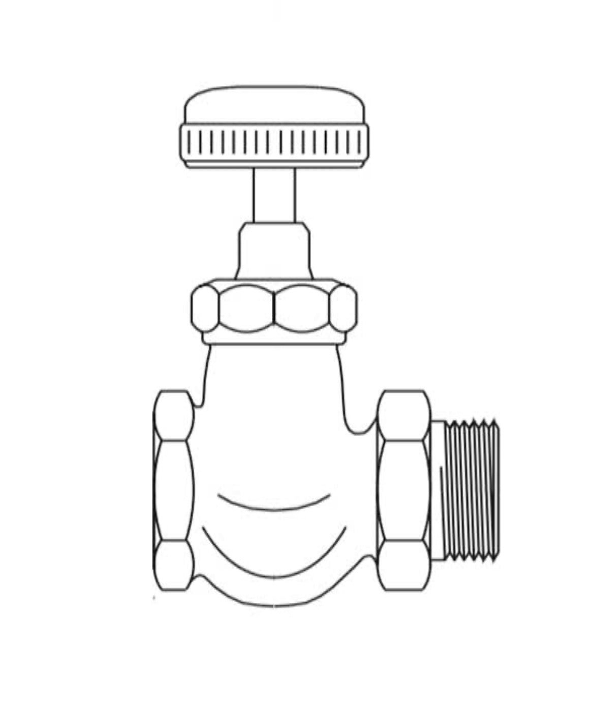 Spirax Sarco 74376 RV Series, RV-ST Packless Radiator Supply Valve, 3/4 in Nominal, Pipe x Male Union End Style, 200 psig Pressure, Red Brass Body