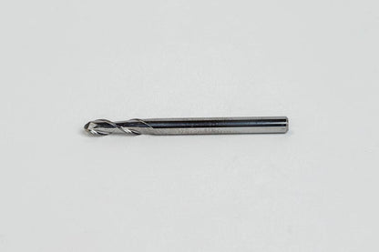 Haas 1/8" Dia. Carbide Ball End Mill, 2 Flute, Uncoated, 1/8" Smooth Shank x 3/8" LOC, HSAM1