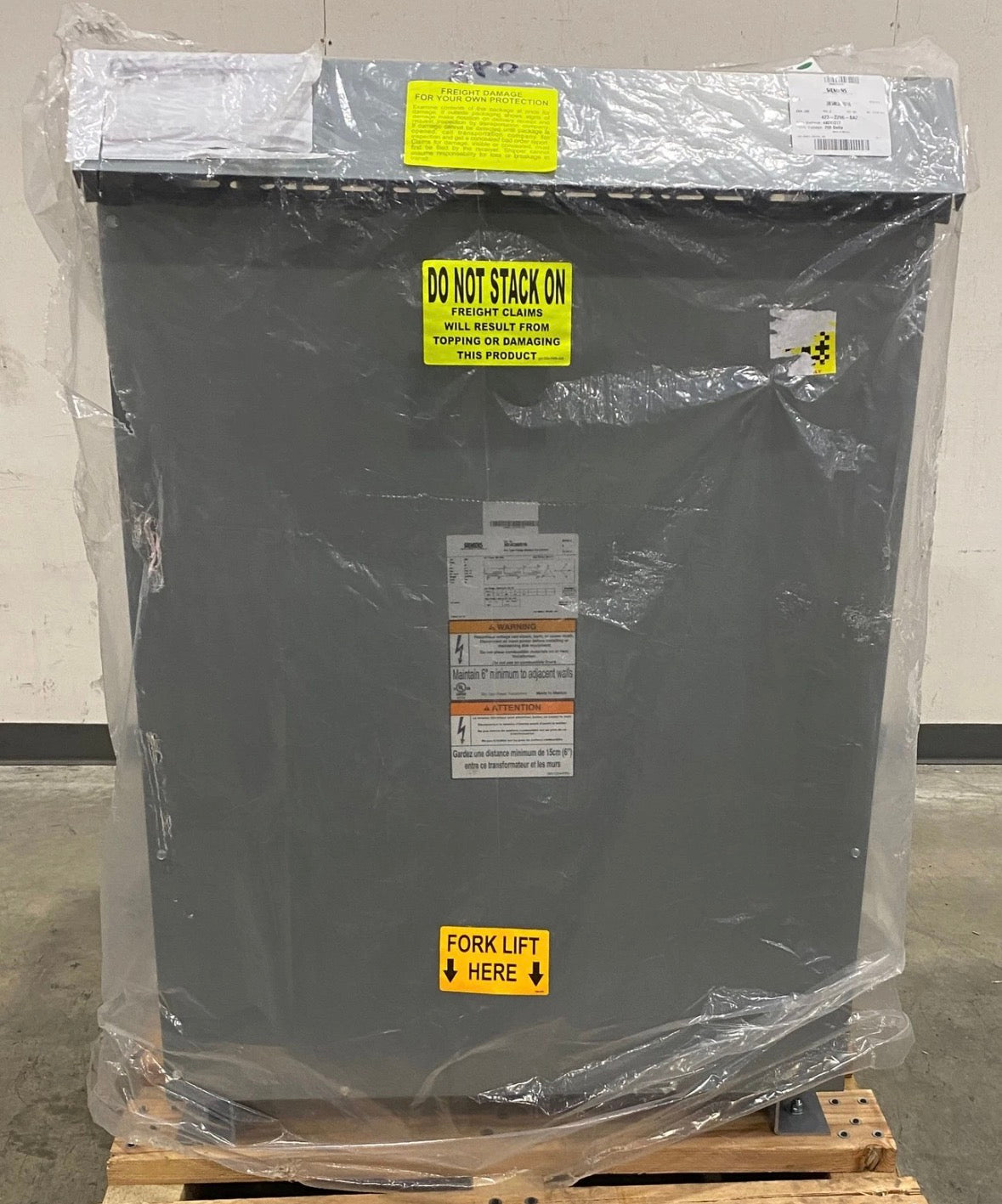 Siemens 300 KVA Transformer primary 208V secondar480Y/277V -3B5M300D16 - 3 Phase