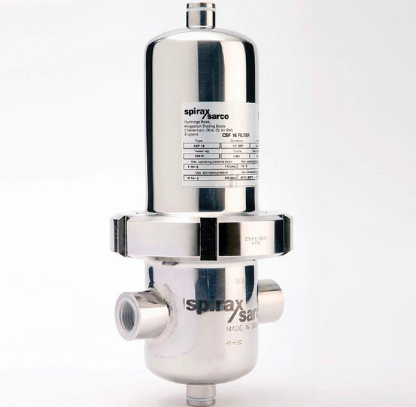 Spirax Sarco 1853992 CSF16 Clean Steam Filter Housing, 2-1/2 in Connection, 29.1 in OAL, 316 Stainless Steel