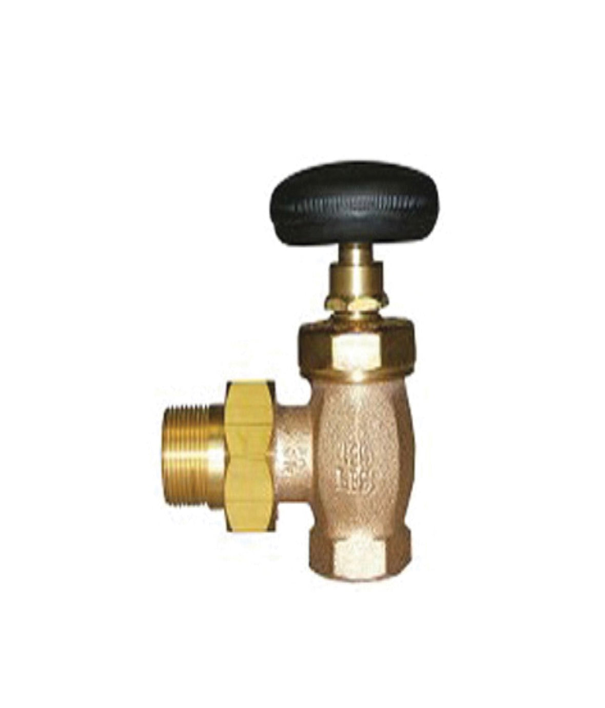 Spirax Sarco 74376 RV Series, RV-ST Packless Radiator Supply Valve, 3/4 in Nominal, Pipe x Male Union End Style, 200 psig Pressure, Red Brass Body