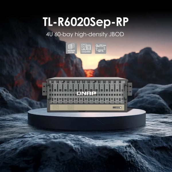 TL-R6020SEP-RP-US QNAP 60Bay 4U Rackmount SAS 12GBPS Hi-Density Jbod/SAS Expander/2.5/3.5"SAS 12GBPS